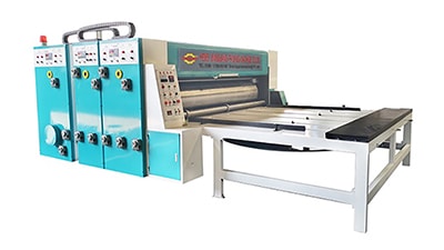 Impresora, ranuradora y troqueladora flexográfica semiautomática
