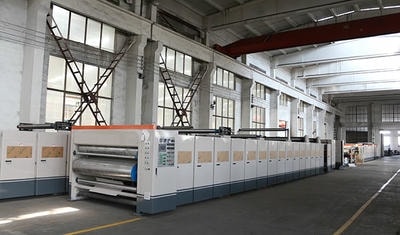 Máquina corrugadora doble para cajas de cartón de 3, 5 y 7 capas